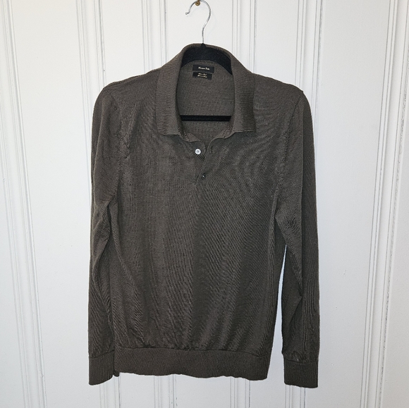 Massimo Dutti Other - Used Medium Men's Olive Green Massimo Dutti Merino Wool Crewneck